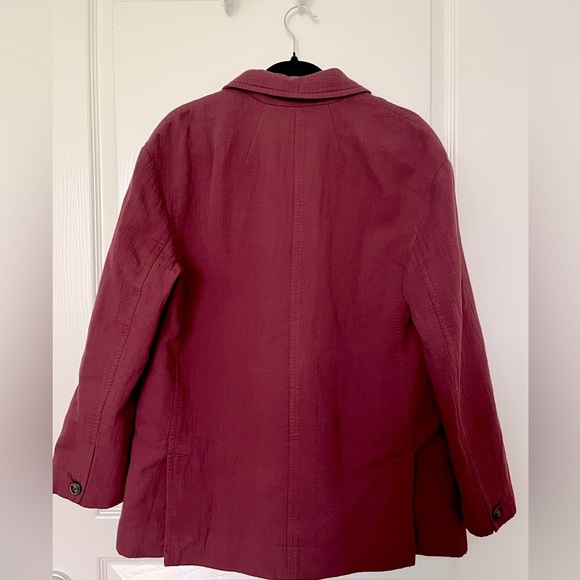 NWT Madewell Hayfield Double-Breasted Blazer Vintage Mulberry Size M - Picture 6 of 8